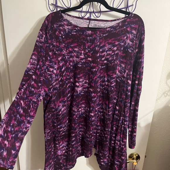 💜 22/24 1X Roaman's Vibrant Purple and Pink Tunic - Picture 6 of 8